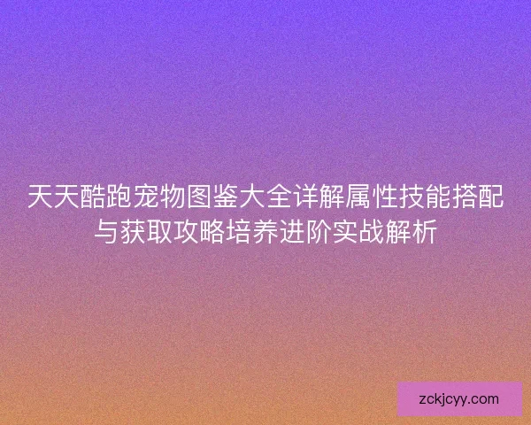 天天酷跑宠物图鉴大全详解属性技能搭配与获取攻略培养进阶实战解析